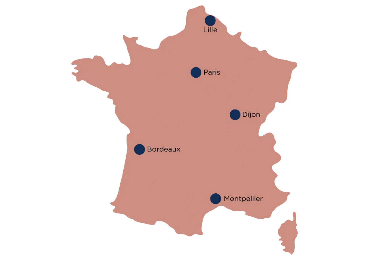 Carte de France avec nos agences
